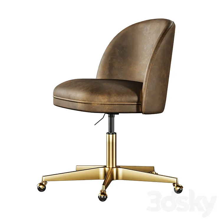Rh Alessa Leather Desk Chair 3DS Max