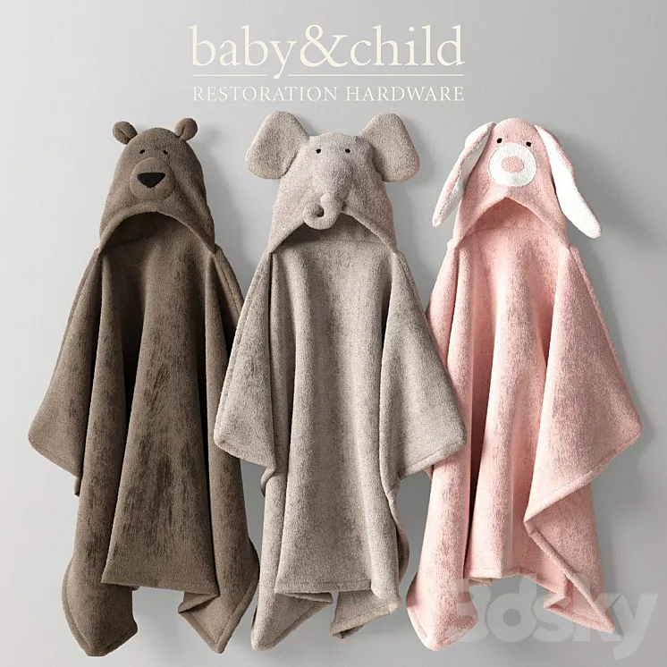 RH \/ ANIMAL HOODED TOWELS 3DS Max