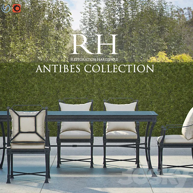 RH ANTIBES Collection (Weathered Zinc) 3DS Max Model