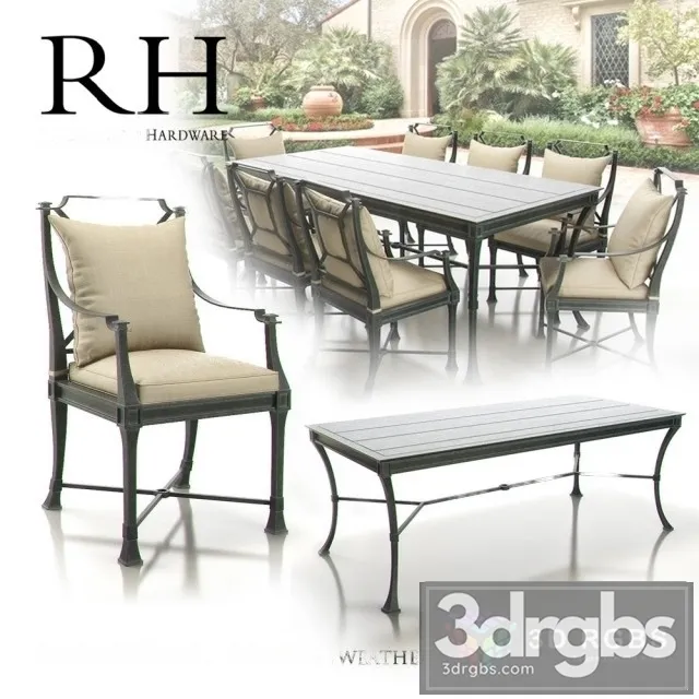 RH Antibes Dining Chair Table 3dsmax Download