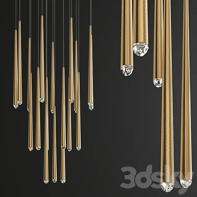 RH Aquitaine Round Chandelier – Brass 3ds Max