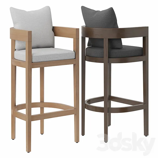 RH Balmain Barstool Outdoor 3ds Max