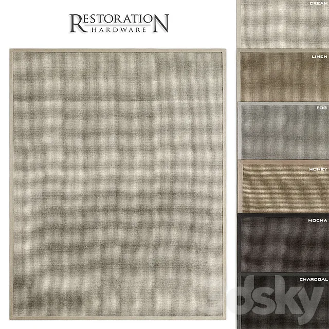 RH Belgian Looped Wool Sisal Rug 3DS Max Model