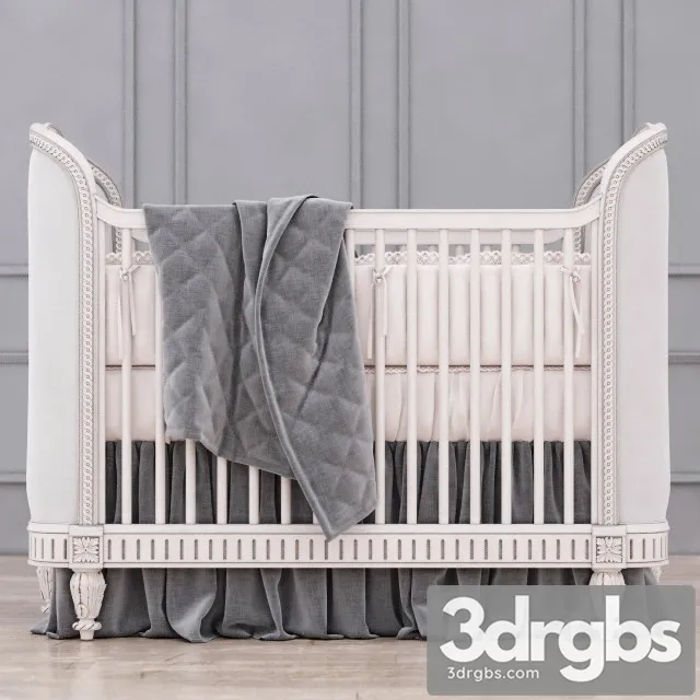 RH Belle Upholstered Crib 1 3dsmax Download