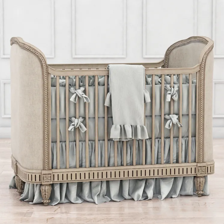 RH Belle Upholstered Crib (distressed linen) 3DS Max