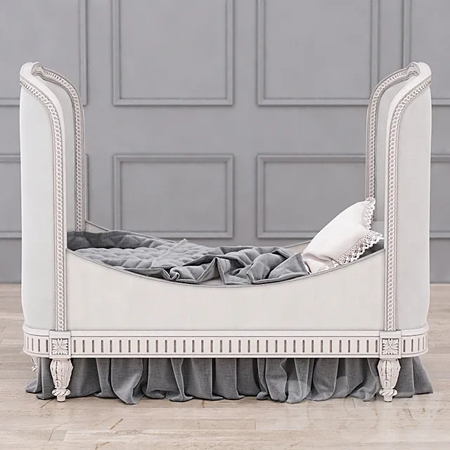 RH Belle Upholstered Toddler Bed (Antique Grey Mist) 3DSMax File