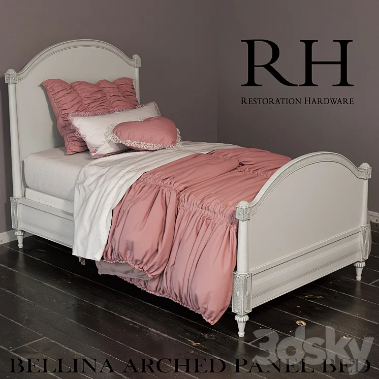 RH BELLINA ARCHED PANEL BED 3DS Max