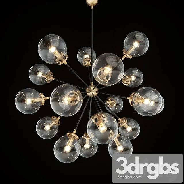 Rh bistro globe clear glass burst chandelier