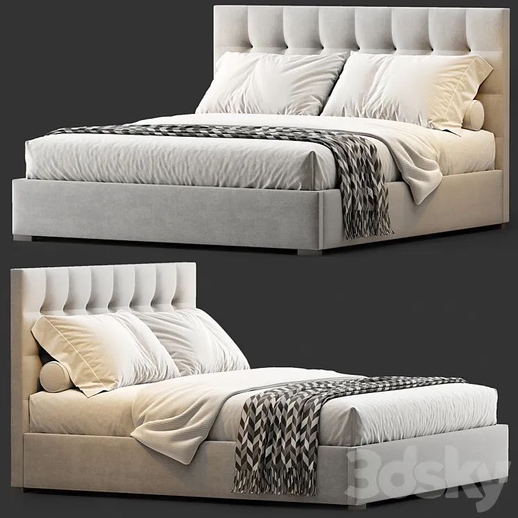 RH BOX-TUFTED BED 1 3DS Max Model