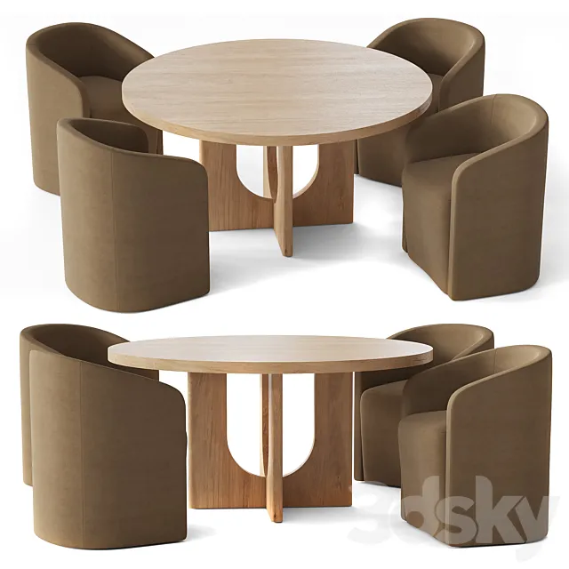 Rh Breton Round Dining Table 3DS Max Model