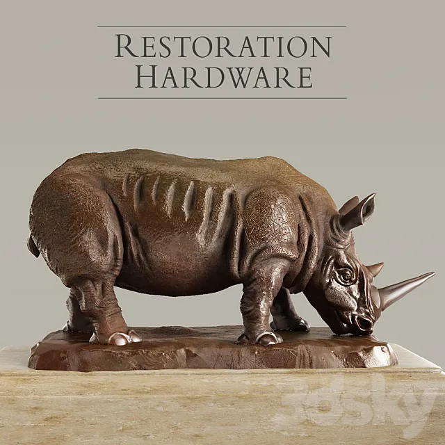 RH Bronze Rhino 3DSMax File