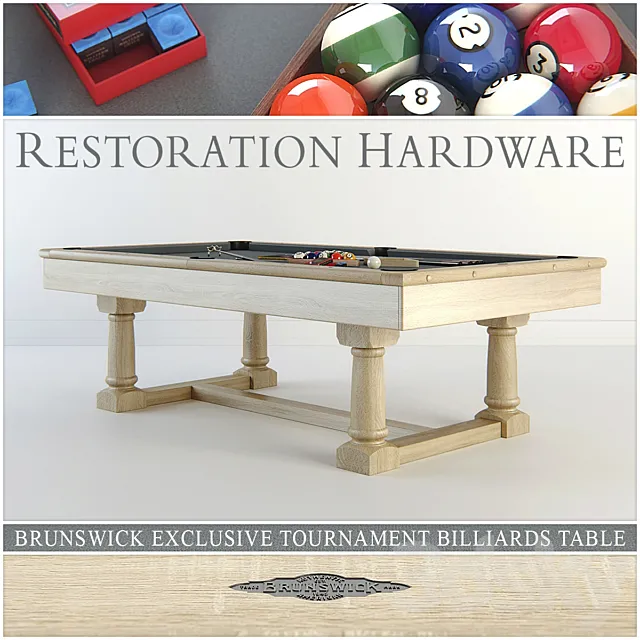 RH Brunswick exclusive tournament billiards table 3DS Max Model