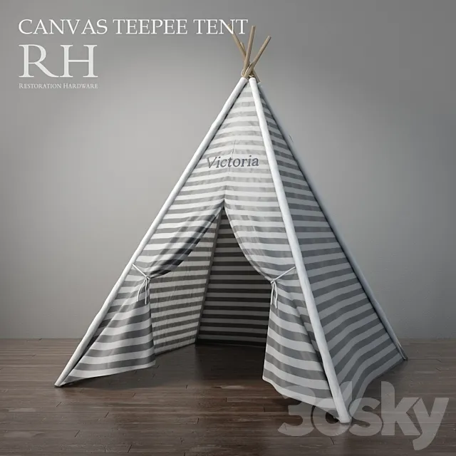 RH canvas teepee tent 3ds Max