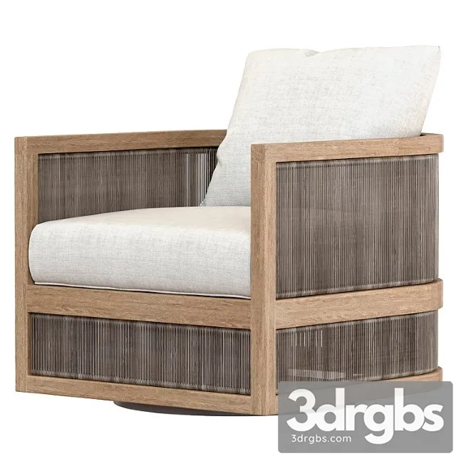 Rh capri teak swivel lounge chair