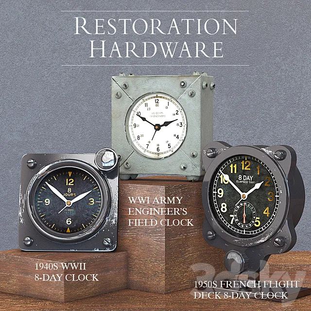 RH CLOCK DECORATION SET OF 3 3DSMax File