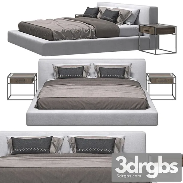 Rh – cloud platform slipcovered bed and kennan bedside table 2 3dsmax Download
