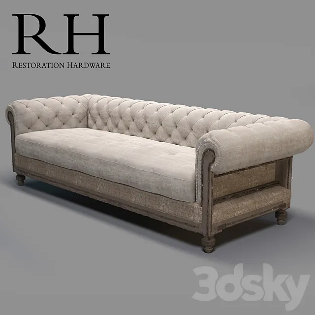 RH-Deconstructed Chesterfield Upholstered Sofas 3DSMax File
