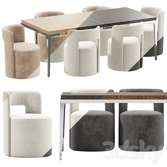 RH DINING SET 5 3ds Max