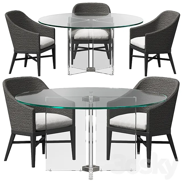 RH DINING SET 9 3ds Max