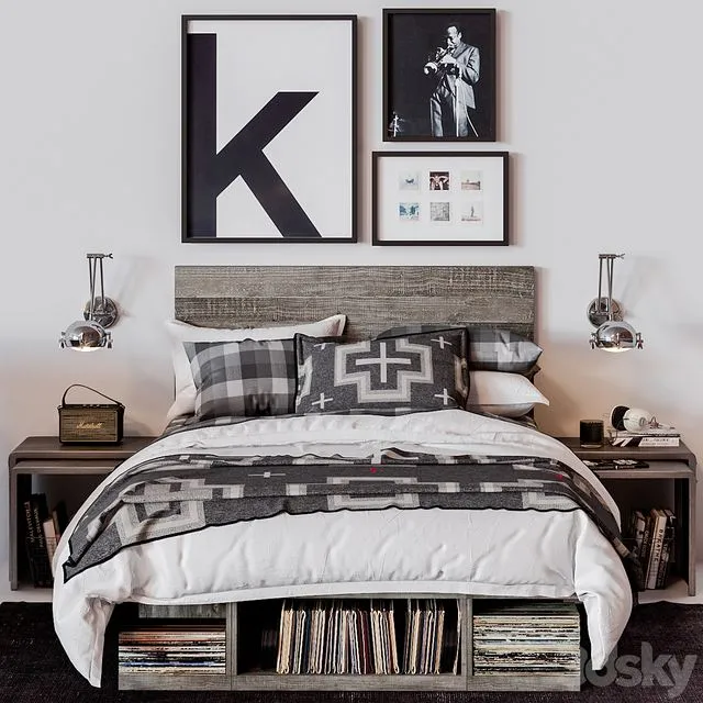 RH EMMETT STORAGE BED vintage 3dsMax Model