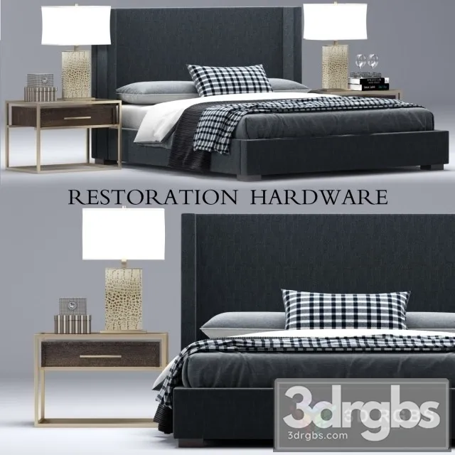 RH Fabric Luxury Bed 3dsmax Download