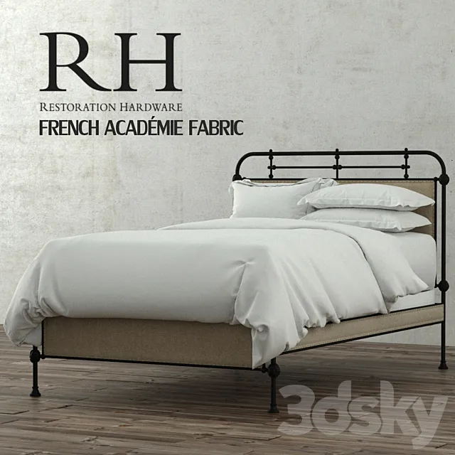 RH FRENCH ACADÉMIE FABRIC BED 3DS Max Model