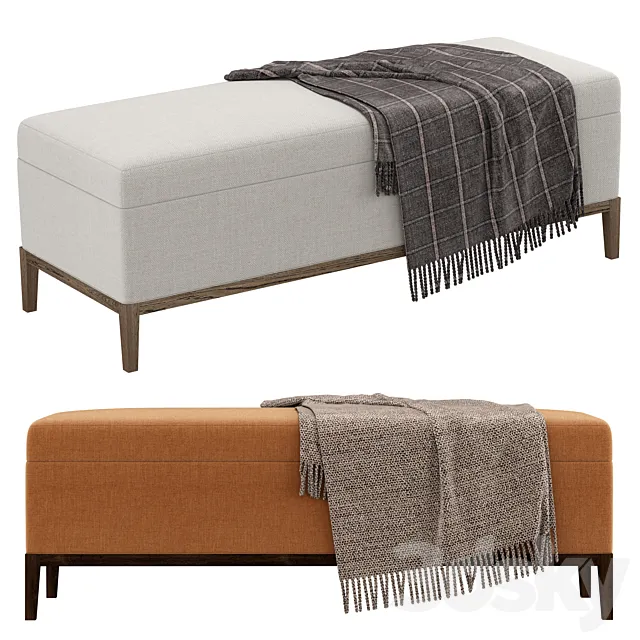 RH French contemporary bench 3ds Max