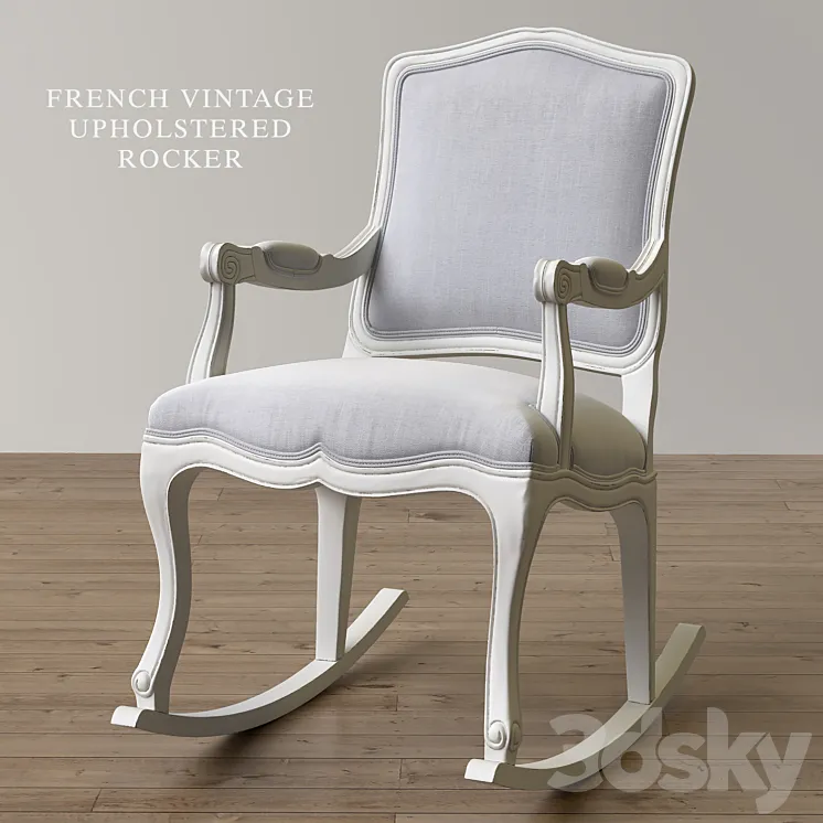 RH | French Vintage Upholstered Rocker 3DS Max Model