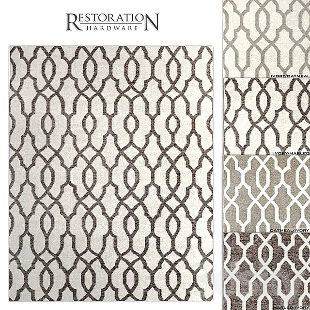 RH Fretwork Flatweave Rug 3DSMax File