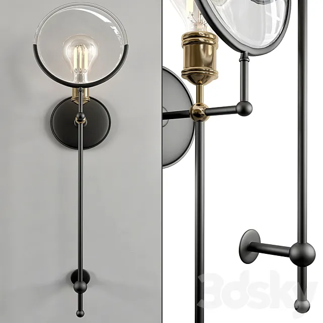 RH Gaslight Lens Sconce 3 3DSMax File