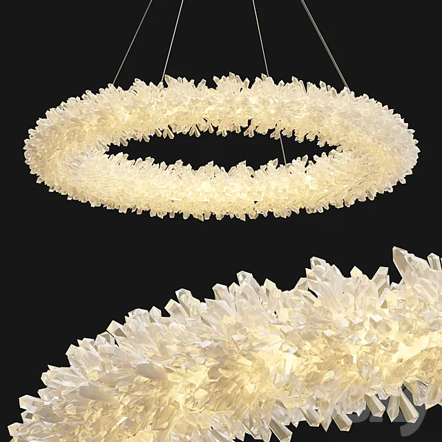 Rh Geode Quartz Chandelier 3DS Max Model