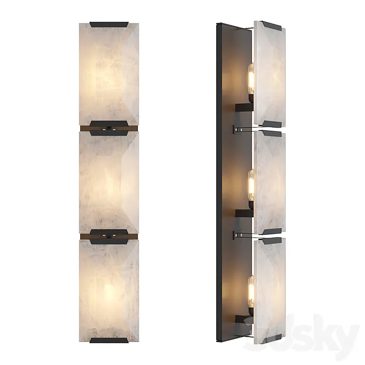 Rh Harlow Calcite Linear Sconce 3DS Max