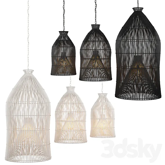 RH Indonesian fishing basket pendants 3ds Max