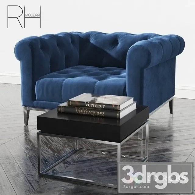 RH Italia Chesterfield Fabric Chair 3dsmax Download