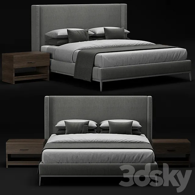 RH Italia Shelter Nontufted Platform bed 3ds Max
