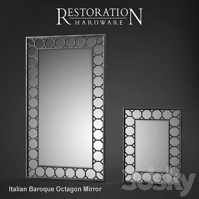 RH Italian Baroque Octagon Mirror 3DSMax File