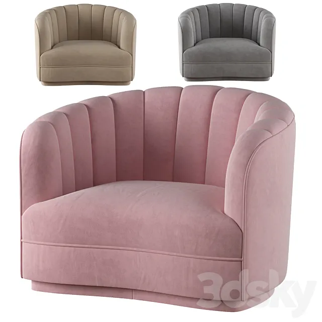 Rh Lana Velvet Settee 3ds Max