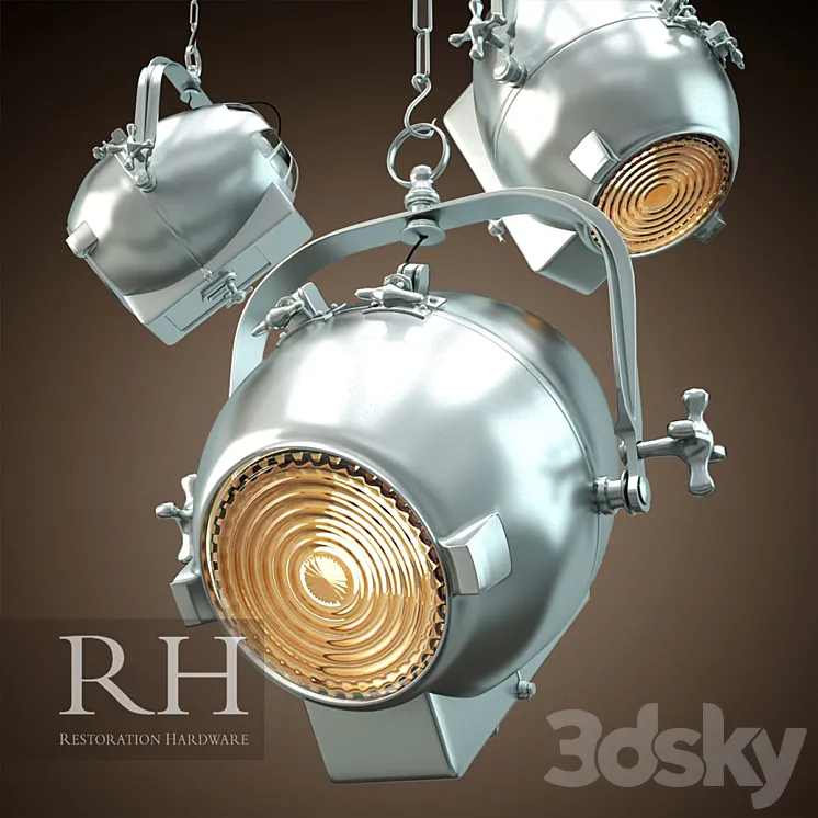 RH LANGLEY PENDANT COLLECTION (2 size) 3DS Max