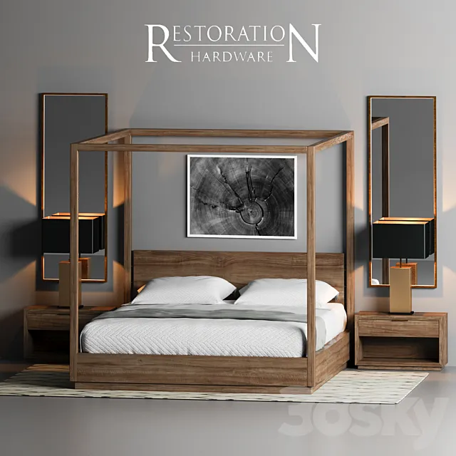 RH MACHINTO CANOPY BED 3DS Max Model