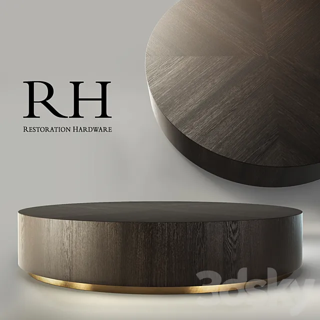 RH Machinto Round Coffee Table 3DS Max Model