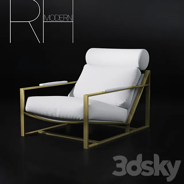 RH MILO BAUGHMAN MODEL 1965 FABRIC CHAIR 3DS Max Model