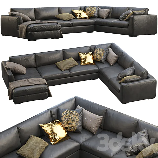 RH Modena Taper Arm U-Sofa Chaise Sectional Sofa 3DS Max Model