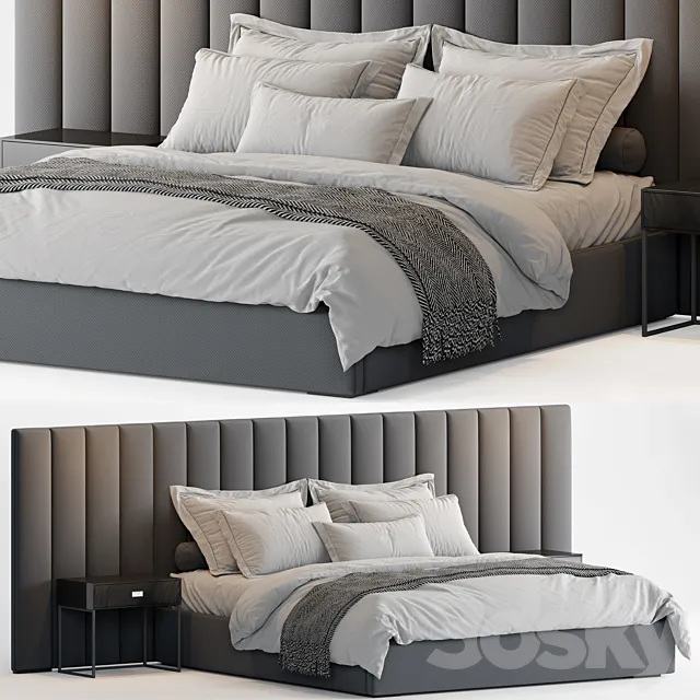 RH Modena Vertical Channel Extended Platform Bed2 3ds Max