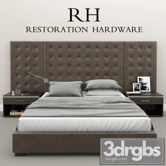 RH Moderm Tufted Bed 3dsmax Download
