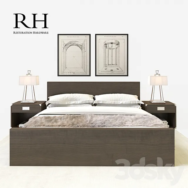 RH MODERN DESMOND BEDROOM SET 3ds Max