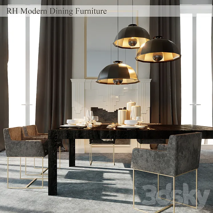 RH Modern Dining Furniture 3DS Max