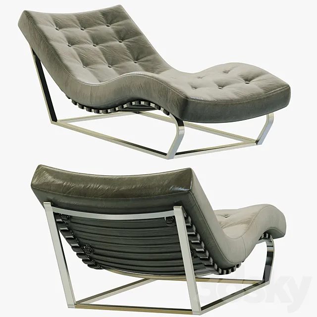 RH Modern Heath Box Leather Chaise 3DSMax File