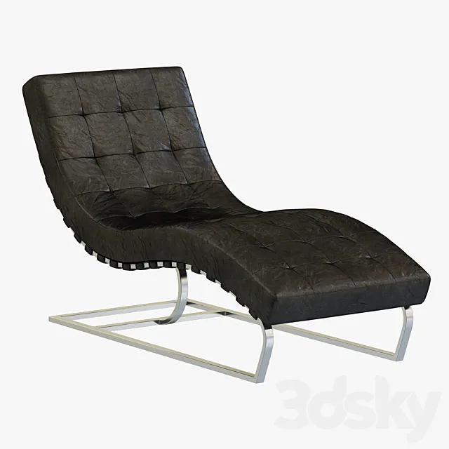 RH Modern Rossi Tufted Leather Chaise 3ds Max