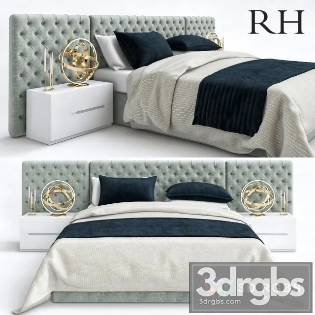 RH Neoclassic Fabric Bed 3dsmax Download