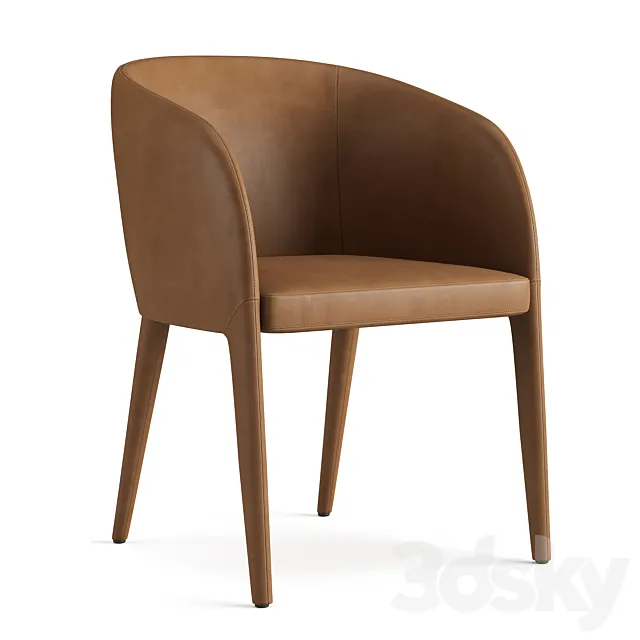 RH NICOLA BARRELBACK VEGAN LEATHER DINING ARMCHAIR 3ds Max